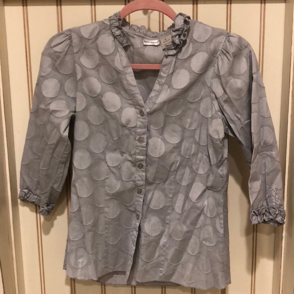 SIMPLE POLKA DOT GREY BLOUSE